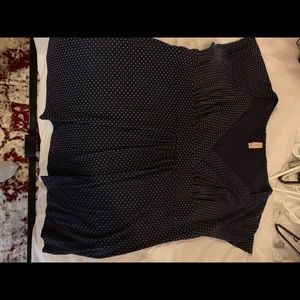 Navy blue polka dot blouse